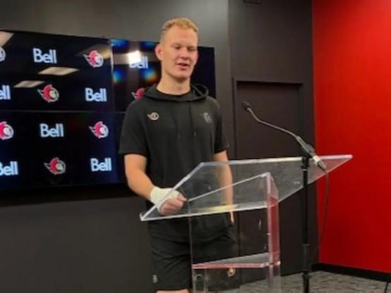 Ottawa Senators captain Brady Tkachuk resumes skating with teammates