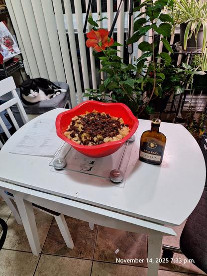 7.5 pounds of dried and candied fruits for old school fruit cakes.