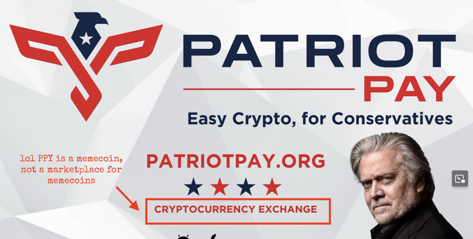 steve bannon's PAtriotPay memecoin site