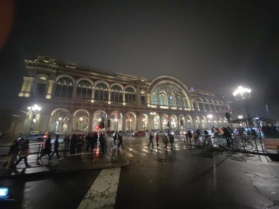 Turin main station at night