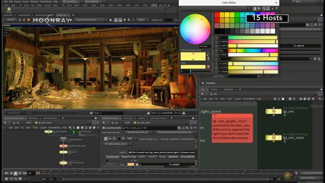 🕶️ A view of what should be (image retrieved from Twitter, the site gives no screenshot) its UI. A UI on a dark theme with on the main part the rendered scene (a room full of treasures, highlighting reflections, shadows and lighting effects) and all around the settings boxes with rendering graph, timeline, many tabs and menus.

📚️ OpenMoonRay is a libre, multi-platform MCRT (Monte Carlo Ray Tracing) rendering engine. It is developed and maintained by DreamWorks Animation for all of its feature film production. It is a state-of-the-art tool including a vast library of production-tested physical materials, a USD (Universal Scene Description) Hydra (interactive pre-visualization renderer) delegate, distributed/multi-machine rendering (optimized to use all the cores of a machine to the maximum, and able to switch from GPU to CPU if needed) and cloud-based via the Arras distributed computing framework.