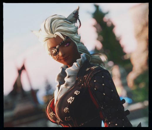 too soon had come the morn, and away did sawako see wyra out to the docks. wherever it was the miqo’te dreamed to find upon the horizon, the xaela couldn’t know, nor dare would she ask. time was much better spent taking in the salt-fresh vylbrand air intermingling with the telltale scents each left behind upon their skin, hair and interwoven within their fabrics. reminders of their night prior that would soon fade like the sun by the evening’s curse. 

sawako leaves little more of the moment to chance, her hands fetching through her kit as wyra stares blissfully to the far and unknowable curve of the ocean beyond. her view of the captain obscured only for a moment as she would lift the camera up to frame the woman as wild and untamed as the sea within the viewfinder - to find a quietly feral eye piercing into her lens and right into her chest. both her heart and her film would take hold of this sliver of time and hang it in a suspense of light. a memento to last far beyond the traces of perfumed sweat, until the next evening the two would share