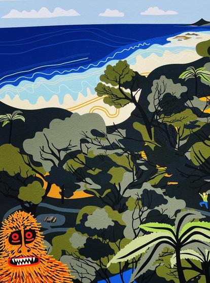 Logging monster lurking in Bongil Bongil National Park , Art by 'Danka', Coffs Harbour