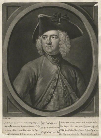 Thomas Walker, der die Rolle des Captain Macheath in „The Beggar's Opera“ kreierte, in seiner Rolle in einem Stich von 1728
Captain Macheath tritt die sowohl in John Gays The Beggar's Opera (1728) und dessen Fortsetzung Polly (1777) als auch 150 Jahre später in Bertolt Brechts Die Dreigroschenoper (1928) auf.

Dort bittet er um Verzeihung..