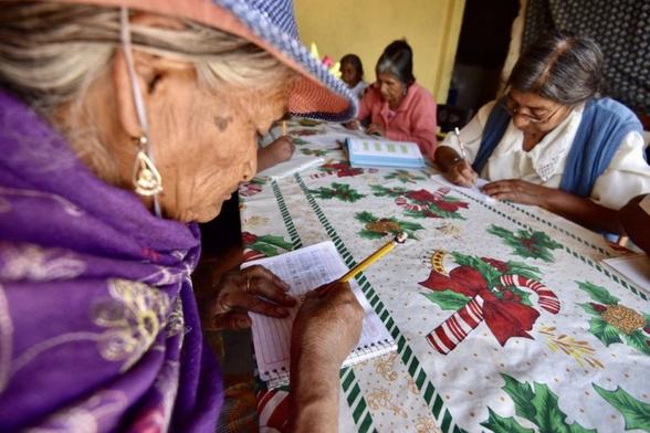 Personas adultas escriben