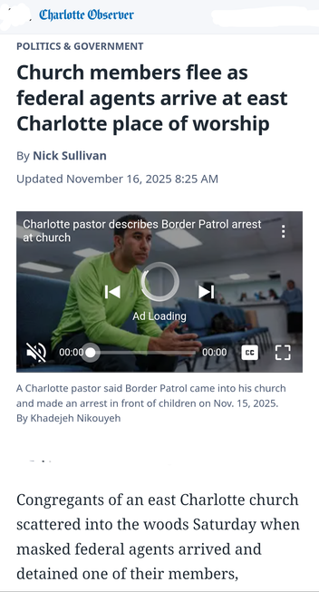 Church parishioners scramble in NC from ICE