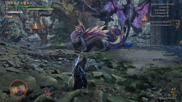 monster hunter wilds screenshot of a fight