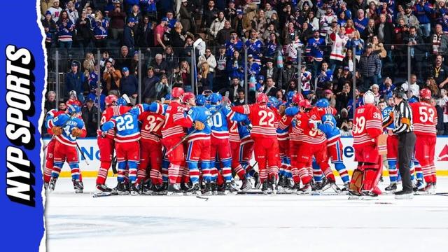 Jonathan Quick sparks benches-clearing fight after Rangers loss to Red Wings