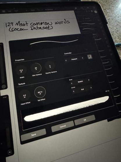 A photograph of the edit dialogue on my iPad