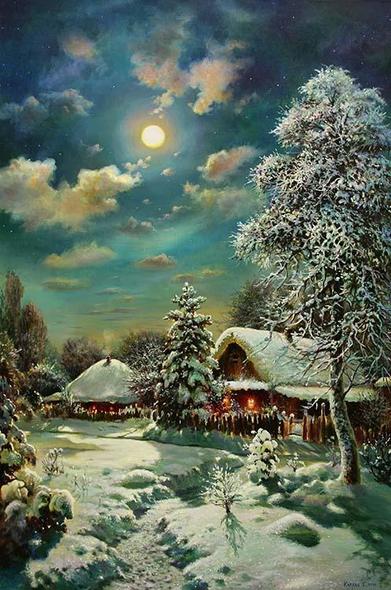 Moonlit Winter Night