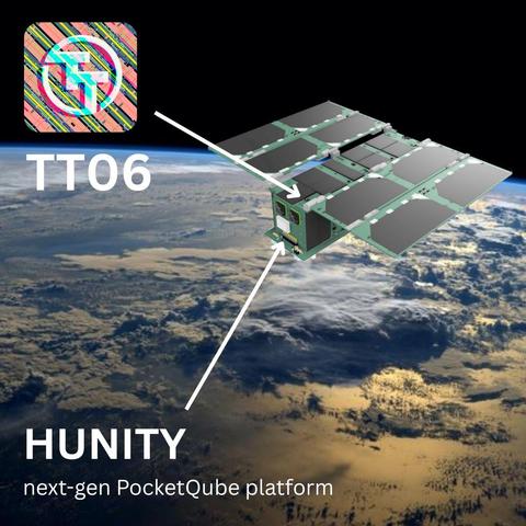 shows a satellite in space