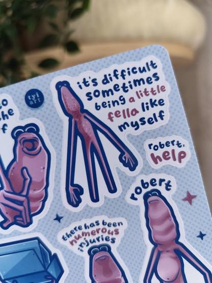 close up of the sticker sheet