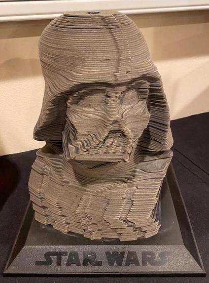 A 3D puzzle of Darth Vader's bust (I think)
