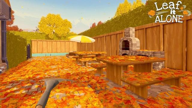 庭に無数に落ちている「落ち葉」をひたすら掃除するだけのゲーム【Leaf it Alone】