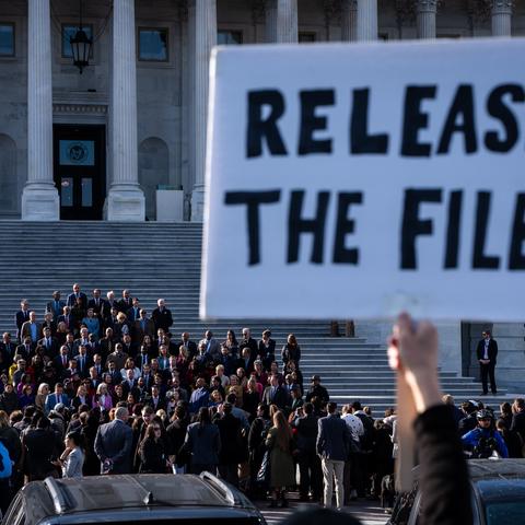 Demonstrators outside the Capitol last week. As Republicans gear up for midterm elections and some begin to plot a future after Mr. Trump, the Epstein episode is a rare instance in which he has lost control.