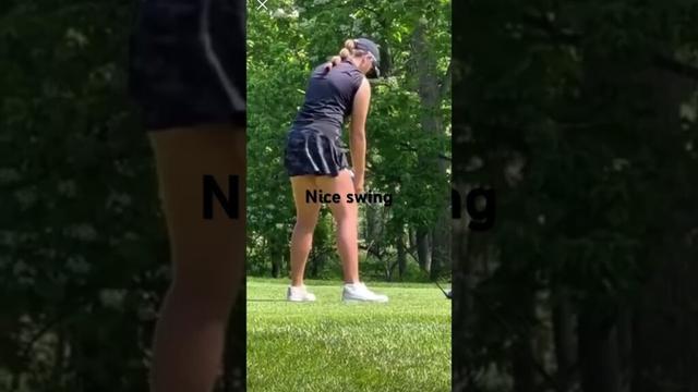 She has a good swing and look. #girlgolfers #golf #golfgear