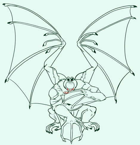 The Curse of the night have fallen over our fellow Yoshi, the castle magic have claimed a new Denizen. What it was a Simple Yoshi is now a Vampire, a Giant Bat that is sharing their soul. While their keep a prehensible long tongue they have grown more Bat's limbs as well extra paits of wings to help him reach more speed thoight the Night.
Be careful, this new Denizen of the Castle is pretty Dangerous.