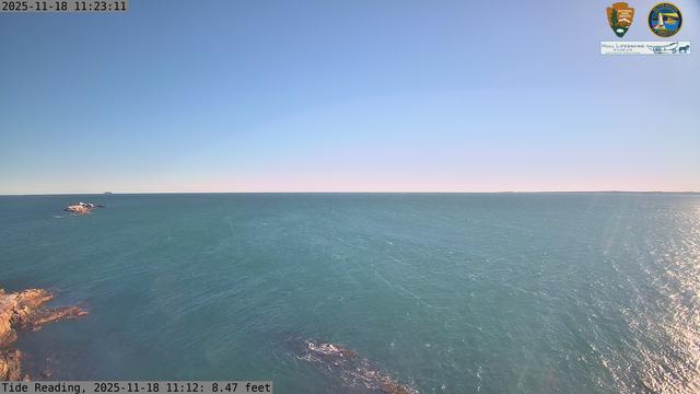 Camera looking east from Boston Light on Little Brewster Island. View looks toward the larger Massachusetts Bay.

Times reported are Eastern, tide data is reported from NOAA station 8443970 in Boston, Massachusetts relative to the Mean Lower Low Water (MLLW) tidal datum.