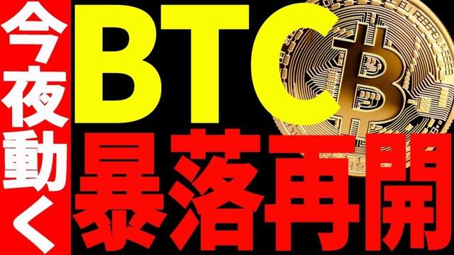 ⚠️ビットコインの暴落が止まらない⚠️今夜大きく動く⁉見逃すな！