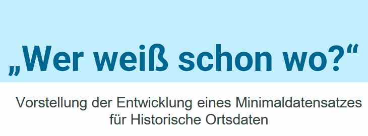 Vortrag zum Minimaldatensatz für Ortsdaten