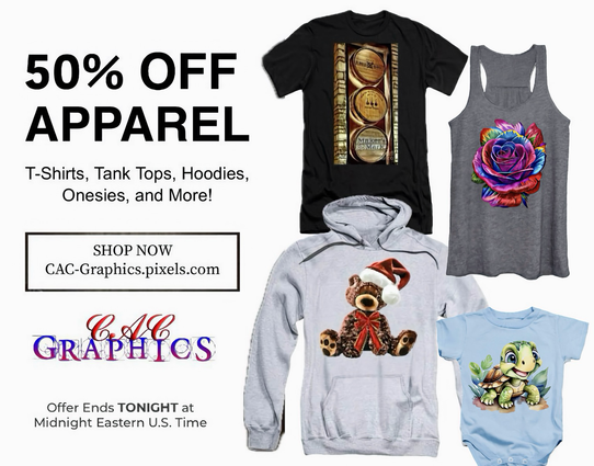 Today Only- 50% Off Apparel