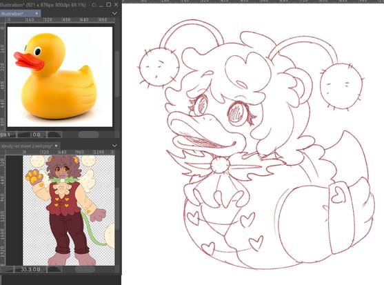 my fursona dandy the dandelion lion as  rubber ducky