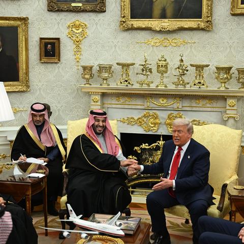 President Trump and Mohammed bin Salman, the crown prince and prime minister of Saudi Arabia, in the Oval Office on Tuesday.