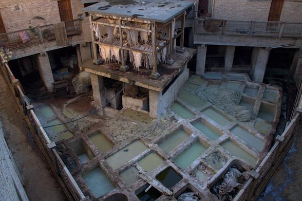Facility in a Medina where leather is dyed.