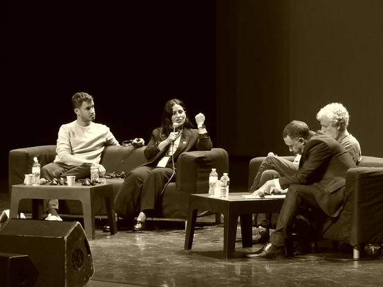 Sur la gauche Itamar Avneri et Sondos Anabtawi 2 membres de Standing Together