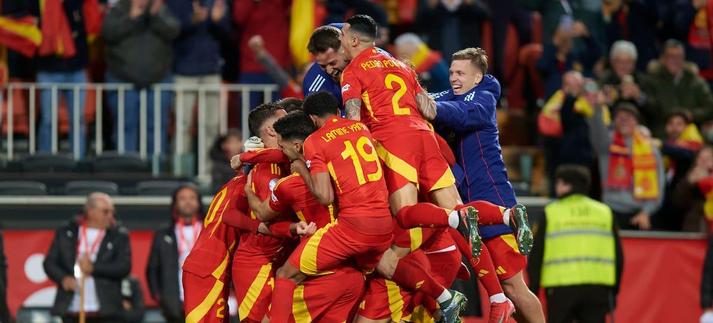 Celebración de la victoria en el España - Países Bajos en la UEFA Nations League 2025 / Quality Sport Images