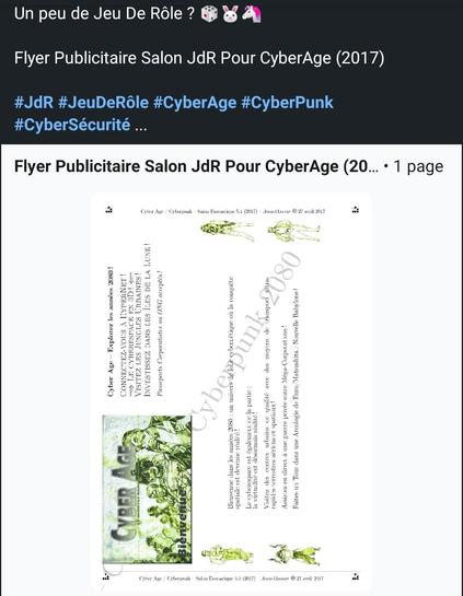 Un peu de Jeu De Rôle ? 🎲🐰🦄

Flyer Publicitaire Salon JdR Pour CyberAge (2017)

#JdR #JeuDeRôle #CyberAge #CyberPunk #CyberSécurité ... https://www.linkedin.com/posts/gabriel-chandesris_flyer-publicitaire-salon-jdr-pour-cyberage-activity-7396844537970655232-zBHF