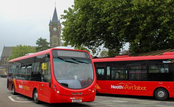 Neath Port Talbot branded First Cymru buses