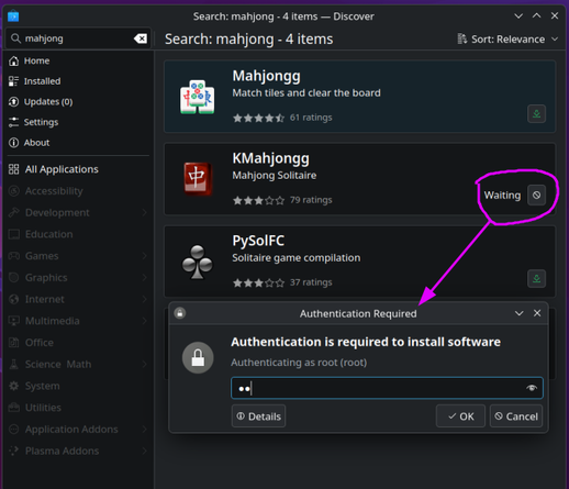 otoh, simply trying to install a flatpak app with Discover also needs a password, which i do regard as a problem.