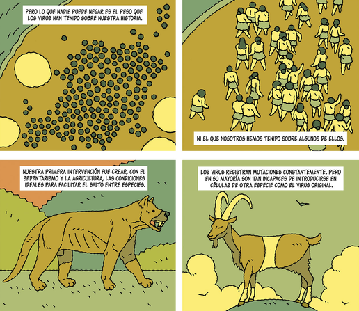 Fragmento de la historieta sobre los virus para EL PAIS