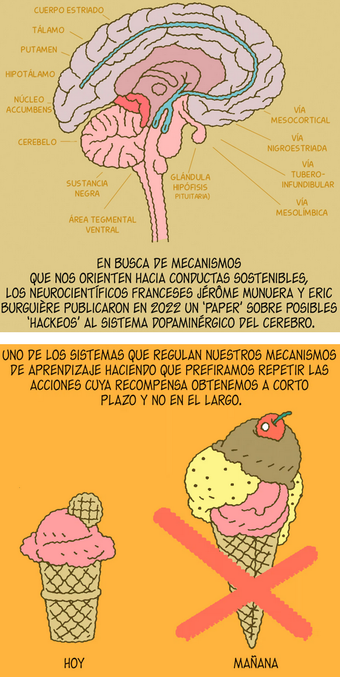 Fragmento de la historieta para EL PAIS sobre nuestro cerebro y el cambio climático