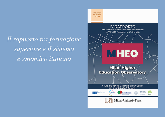 Copertina del volume Il IV rapporto MHEO "Sistema economico e istruzione terziaria: AFAM, ITS Academy e università"