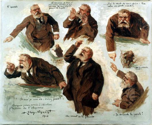 Albert Eloy-Vincent, Croquis pour servir à l’histoire de l’éloquence [Jaurès orateur], 1910, Centre national et musée Jean Jaurès, Castres, Public Domain.