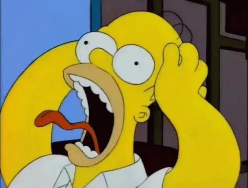 Homer Simpson screaming & holding his head