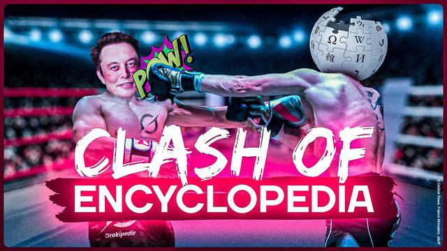 Titelslide "Märkte, Macht & Mythen" zu Grokipedia vs. Wikipedia