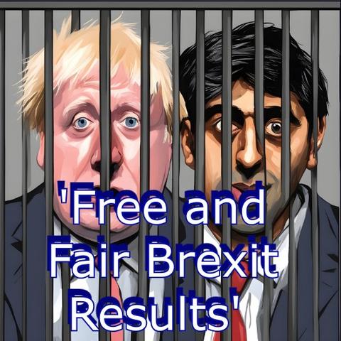 'Free and Fair Brexit Results' #DeepAIGeneratedImage #PoliticalSatire Tiddly Trudeau & Fishy Rishi Artworks Llewelyn Pritchard 20 November 2025
