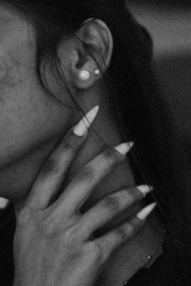 moody black and white close up of female profile