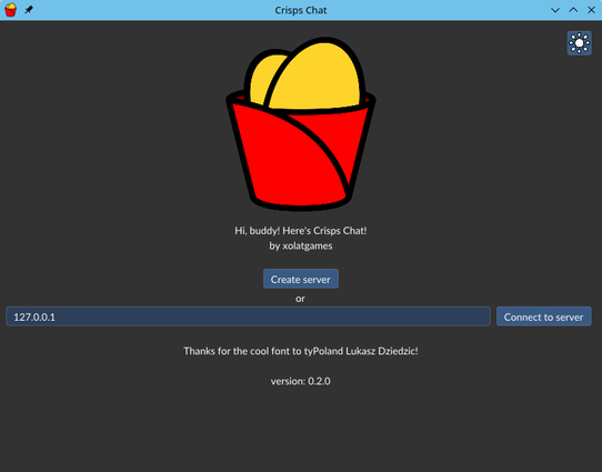 The Main screen in Dark mode.