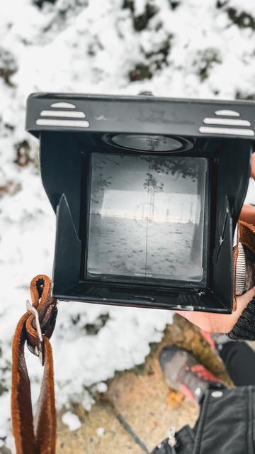 La imagen de una paisaje nevado en el visor de mi "nueva" Rolleicord