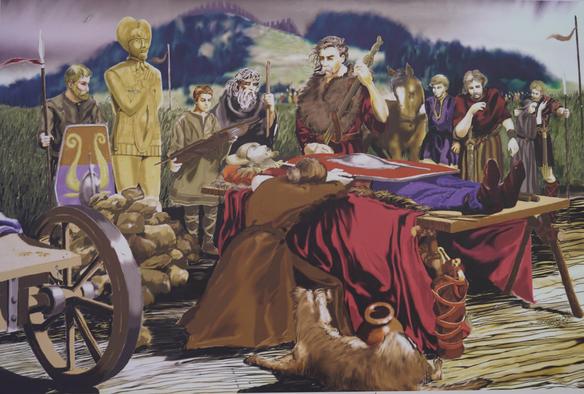 Funeral ceremony for the druid from the Glauberg, Zeichnung von G. Karnath, World of the Celts in Glauberg, photocredit 1. Neu-Kelte