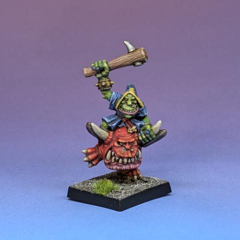 Squig riding goblin with club