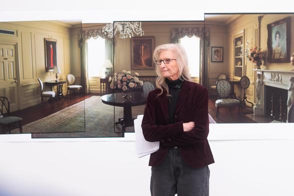 La fotógrafa estadounidense Annie Leibovitz, este viernes durante la inauguración de su exposición en la Fundación MOP de A Coruña.