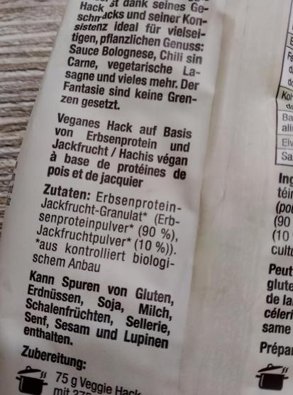 Zutaten: Erbsenproteinpulver 90%, Jackfruchtpulver 10%