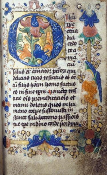 recto leaf from a prayer book made in the eastern Netherlands (Luik, Universiteitsbibliotheek, Ms. 2091B, fol. 14r)