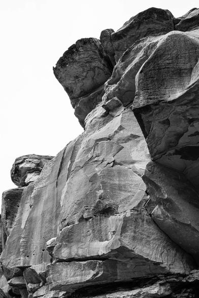 A sandstone rock formation in the Watchman trail.