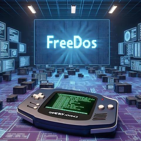 ….somewhat like sharing one’s story at a Programmers Anonymous meeting, but I digress.

⁉️In the video below, the basic premise of making even the 8086tiny emulator work on the GBA seemed improbable on the outset [courtesy of the rather limited memory environment provided by the GBA] before even daring to look at things like disk access.⁉️

<https://youtu.be/nEwmYOZ-xME>

👾However, letting silly things like segmented memory and mismatched memory addresses deter us from pleasing said intrusive thoughts would be beyond the pale. Ergo we get a shining example of how days of rewriting code, stripping code, debugging code, fixing alignment issues in code and writing work-arounds for newly discovered issues in code can ultimately lead to the proud moment where FreeDOS boots on the GBA.👾

Granted it takes over an hour to do so, and has to be started from a butchered Pokémon Emerald save file, courtesy of a well-known exploit in that game, thankfully preserved in counterfeit cartridges.